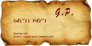 Gáll Pál névjegykártya